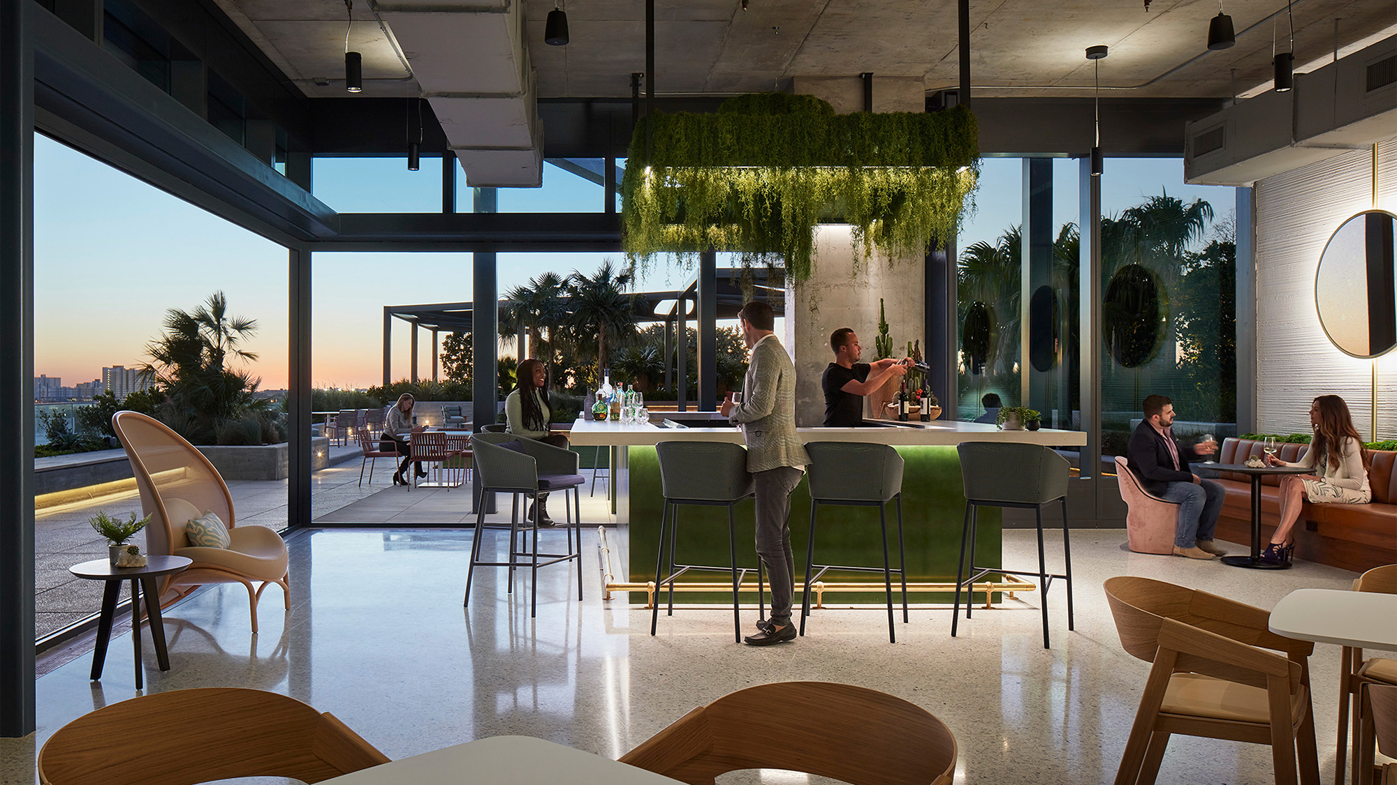 A group of people in a room.