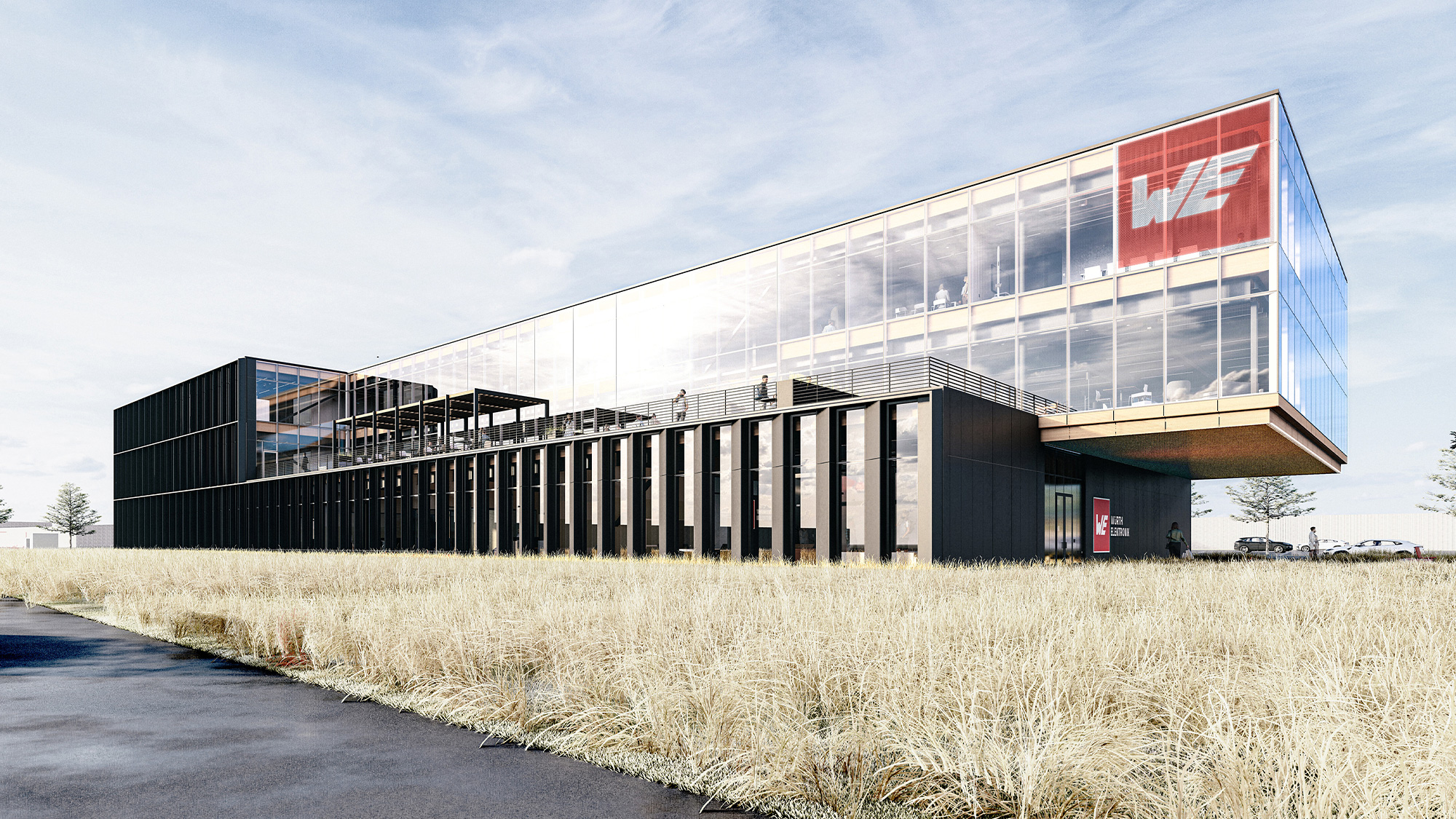 A building with glass walls.