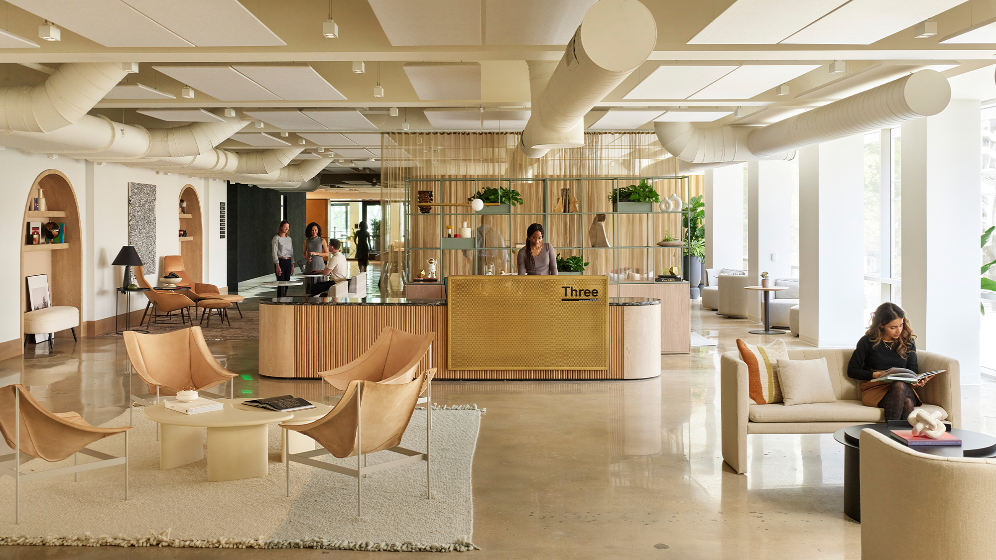 A group of people in a room.