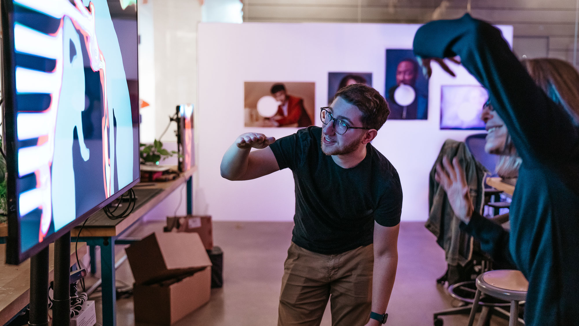 People experimenting in Gensler Los Angeles Experience Lab