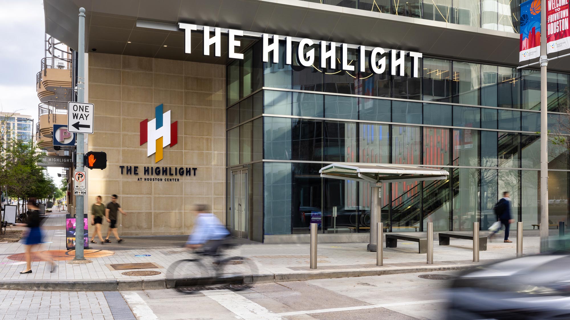 A building with a sign on it.